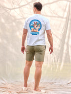Camiseta premium hombre perro raza bulldog francés frenchie 100% algodón orgánico gramaje alto 200 gramos heavyweight hecha en Portugal color blanco natural premium impresión directa en fibra moda masculina España Arzalè Majadahonda Pozuelo La Moraleja La Finca Encinar de Los Reyes Sancti Petri Formentera