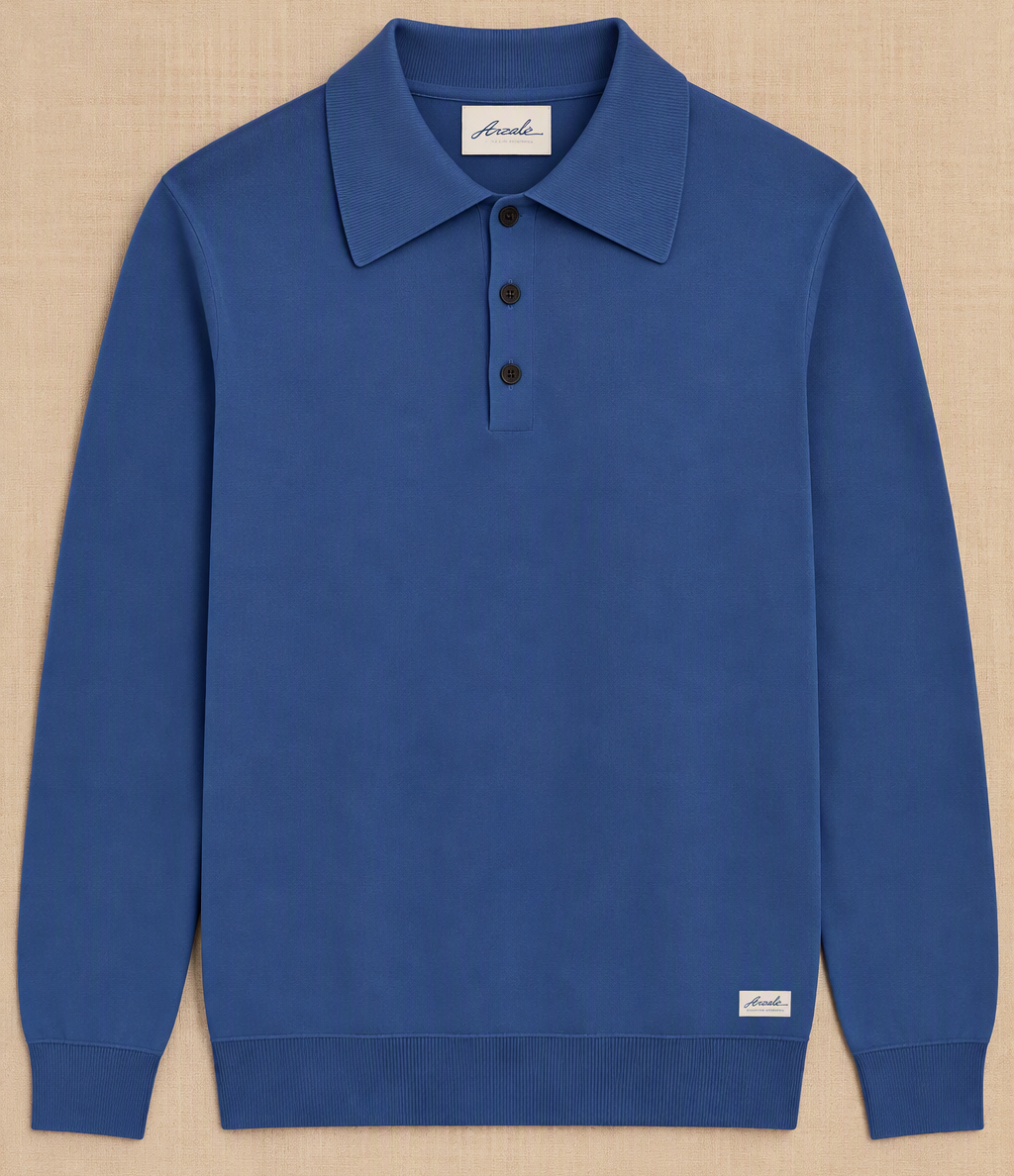 POLO MANGA LARGA AZUL COBALTO